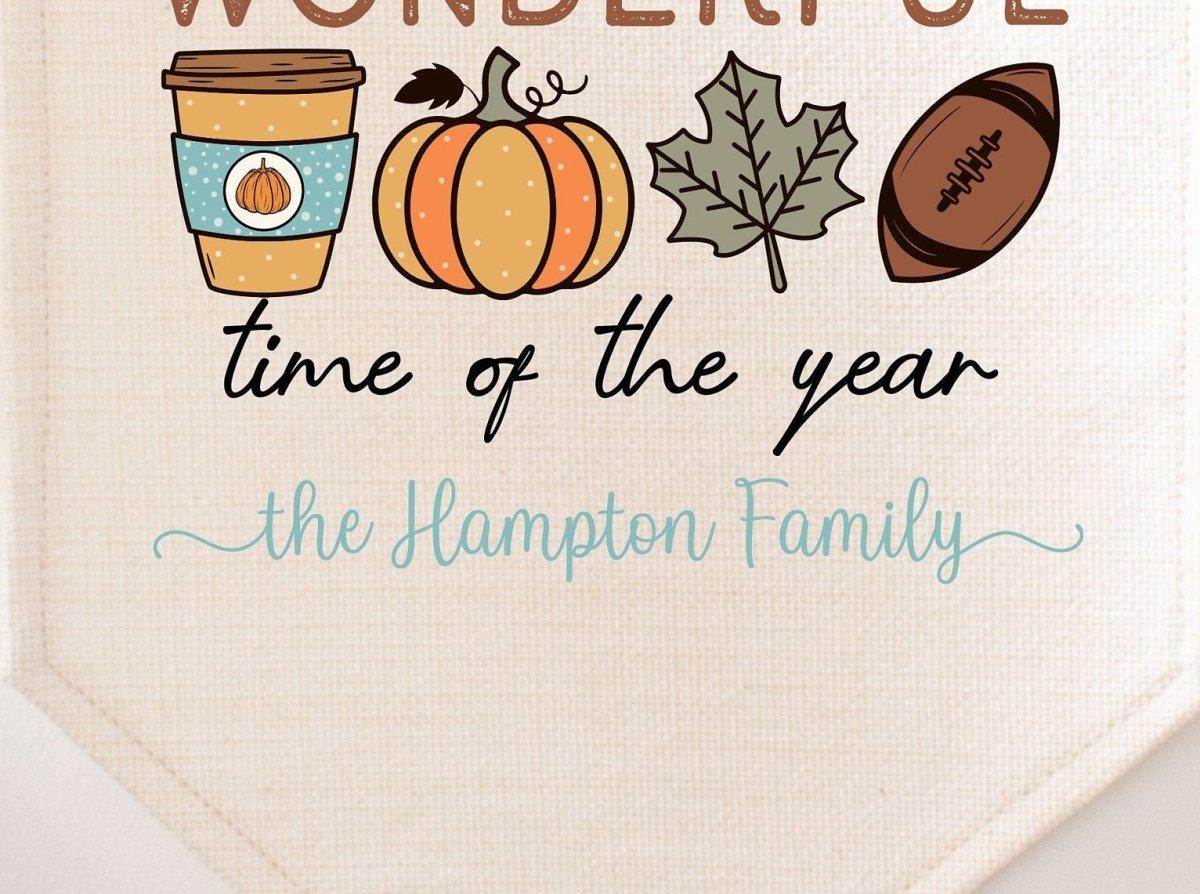 Personalised Fall Sign, Personalised Pumpkin Flag, Autumn Flag, Fall House Decoration, Fall Decoration, Autumn Wall Flag, Thanksgiving Flag - Amy Lucy