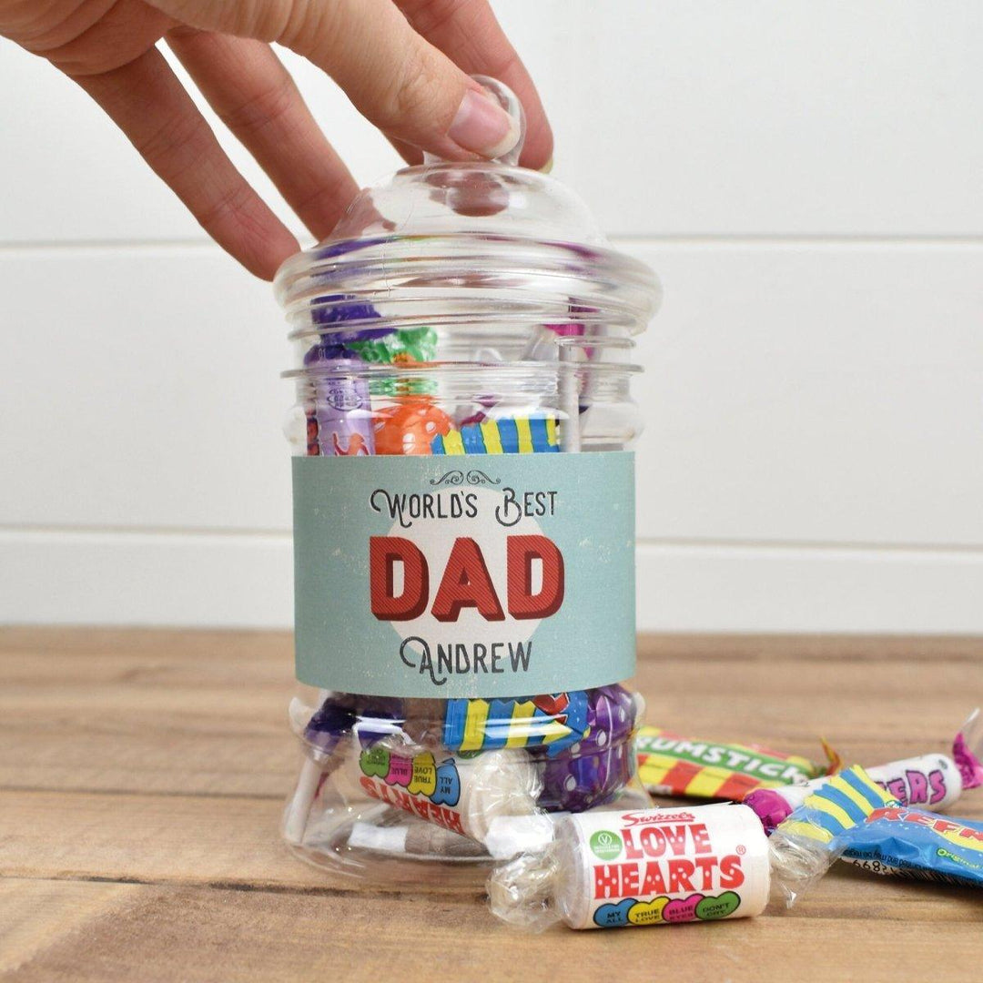 Personalised Father&#39;s Day Gift, Father&#39;s Day Sweets, Best Dad Gift, Sweet Jar, Gift for Him, Granddad Sweet Jar, Dads Sweets, Sweet Jar - Amy Lucy