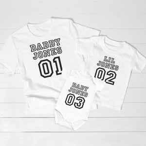 Personalised Fathers Day T-shirt, Matching Family Soccer T-shirts, Father and Son Matching Tops, Father Daughter Shirts, Football T-shirt - Amy Lucy