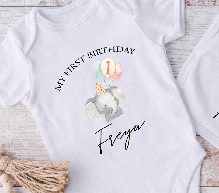 Personalised First Birthday Vest, First Birthday Baby Vest, Age One Bodysuit, Baby First Birthday Bib, - Amy Lucy