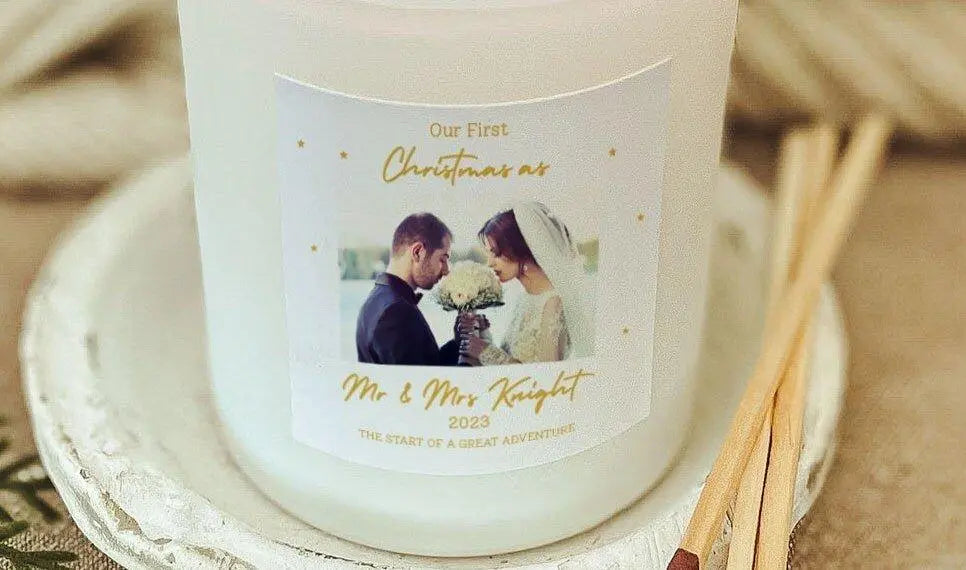 Personalised First Christmas as Mr and Mrs Candle, Mr and Mrs Xmas Candle, First Christmas Married Gift, Mr & Mrs Xmas Candle, Xmas - Amy Lucy