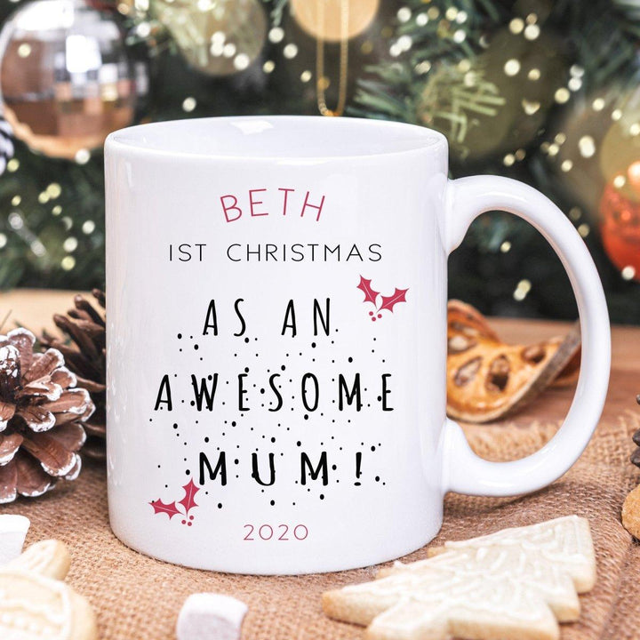 Personalised First Christmas Mum Mug, Mum Mug Gift, Christmas Mum Mug Gift, Mum Christmas Gifts, Printed Mugs, 1st Christmas Mum Gift, - Amy Lucy