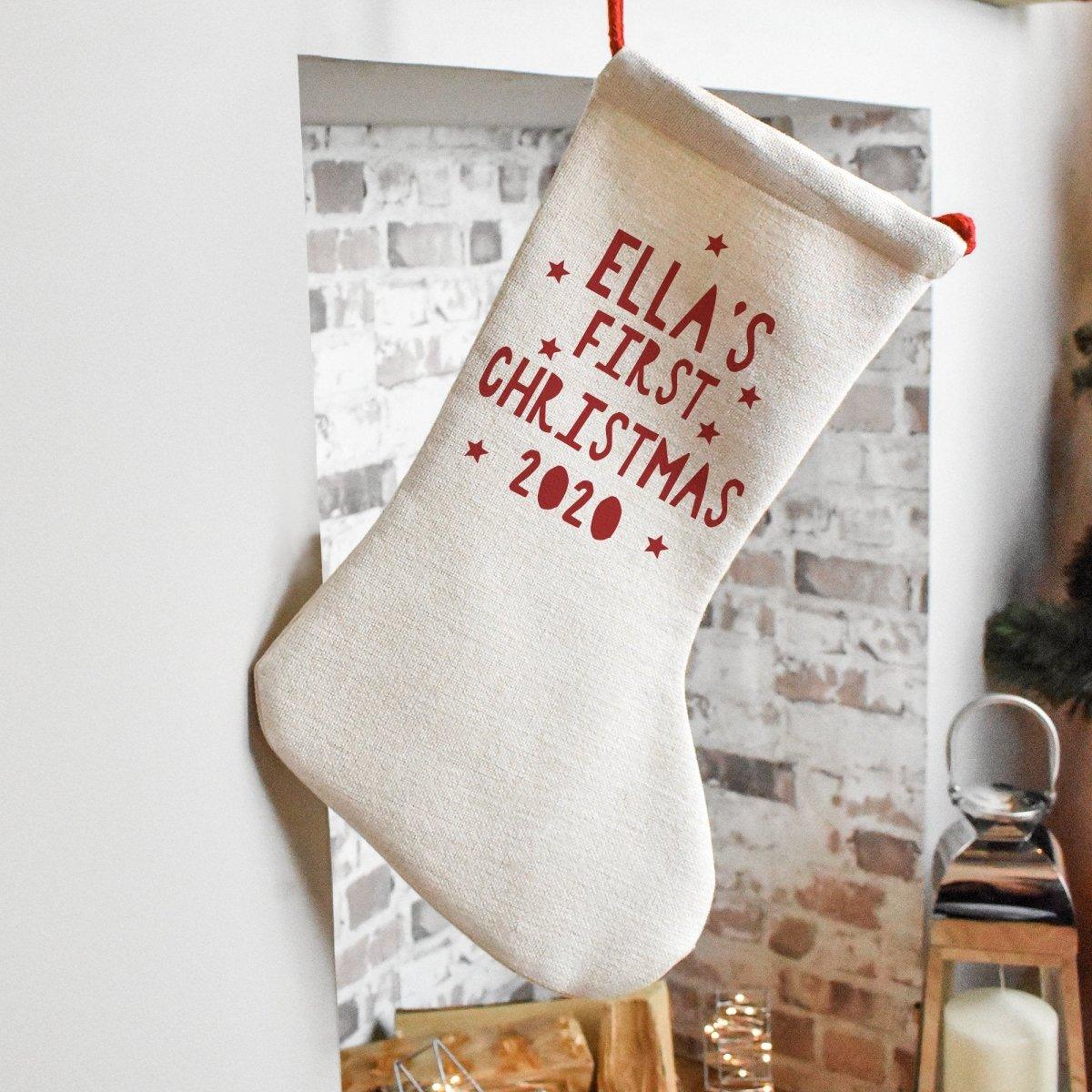 Personalised First Christmas Stocking, Baby Christmas Stocking, 1st Christmas Stocking, Christmas Decoration, Personalised 1st Christmas - Amy Lucy