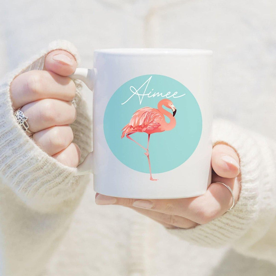 Personalised Flamingo Mug, Flamingo Gift Mug, Custom Mug, Personalised Flamingo Gifts, Animal Gift, Custom Name Mug, Flamingo Coffee Mug - Amy Lucy