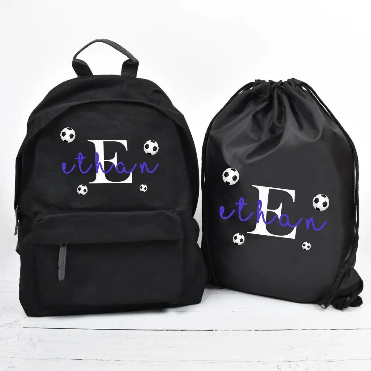 Personalised Football Backpack, Football School Bag, Kids Football Rucksack, Boys School Backpack, Children Student Backpack, Back To School - Amy Lucy