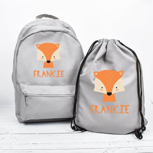 Personalised Fox Backpack, Fox School Bag, Kids Animal Rucksack, Boys School Backpack, Children Student Backpack, Unisex Backpack, Fox Bag - Amy Lucy