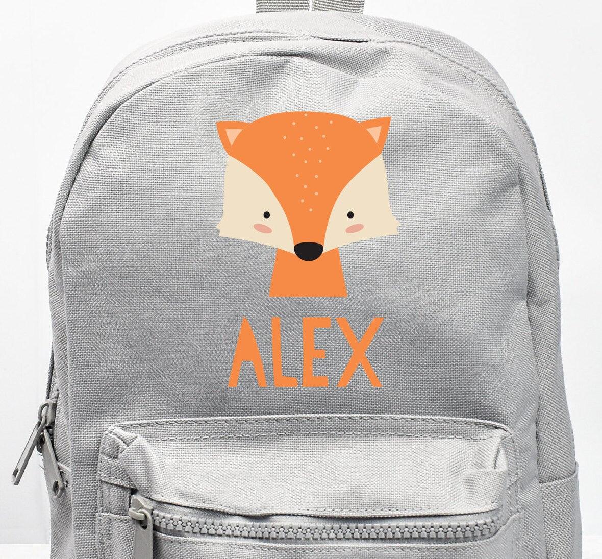 Personalised Fox Backpack, Fox School Bag, Kids Animal Rucksack, Boys School Backpack, Children Student Backpack, Unisex Backpack, Fox Bag - Amy Lucy