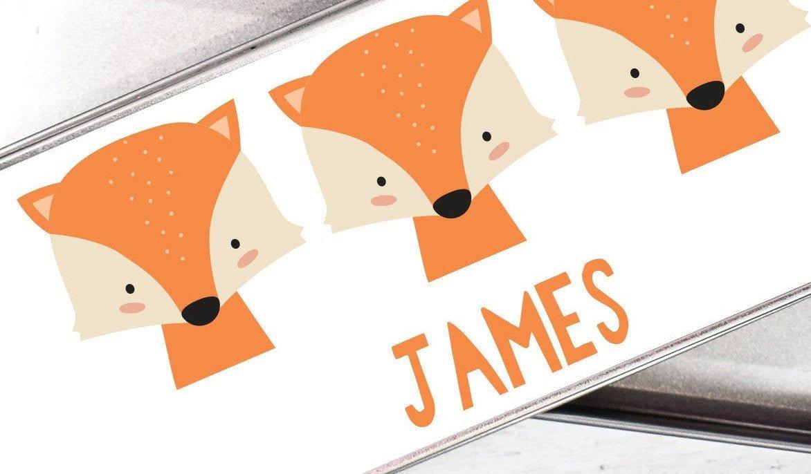 Personalised Fox Pencil Case, Fox School Pencil Case, Kids Fox Metal Pencil Case, Boys School Pencil Tin, Fox Gifts, - Amy Lucy