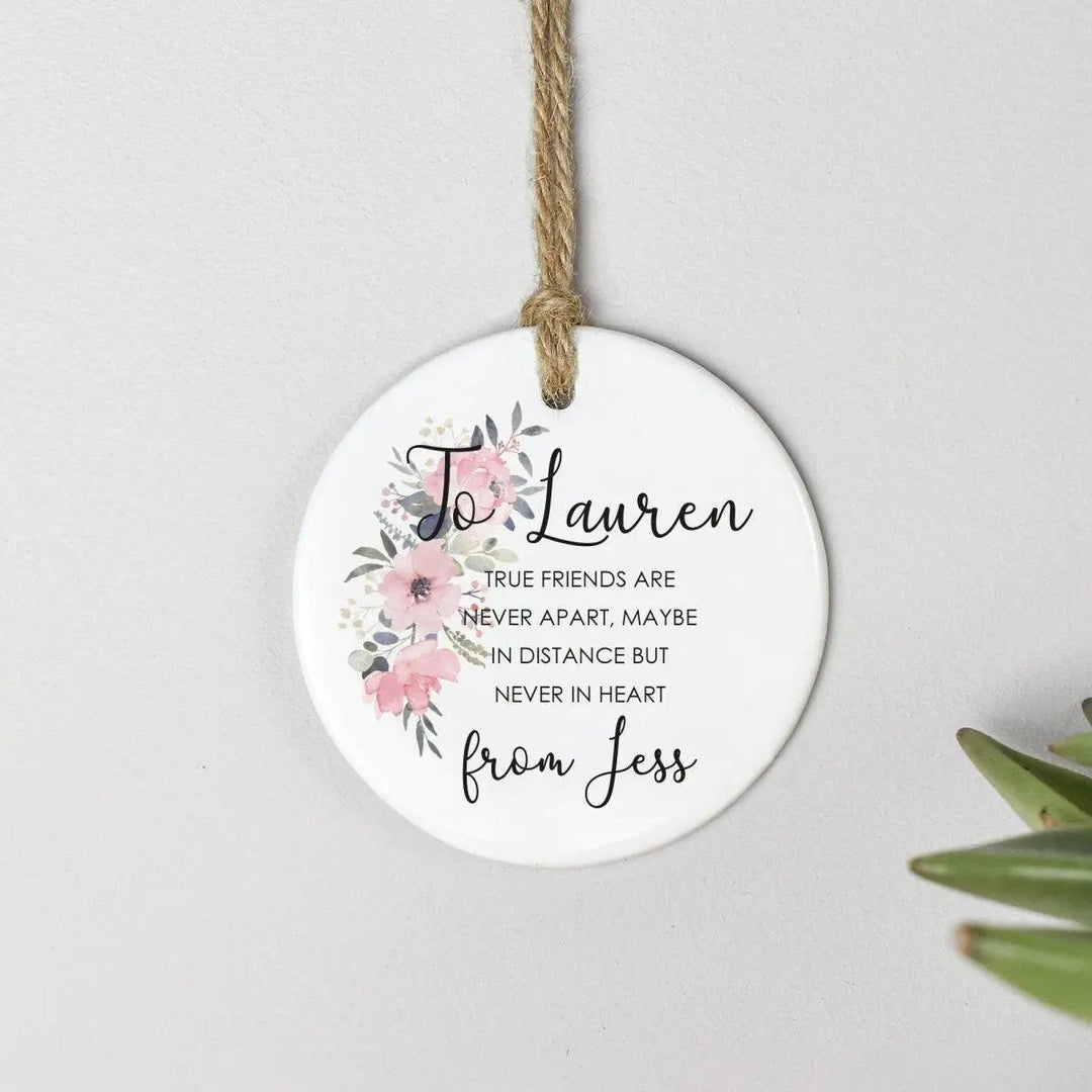 Personalised Friendship Ornament, Best Friend Gift, Lockdown Friend Gift, Ceramic Hanging Ornament, Galentine&#39;s Gift, Friend Valentines - Amy Lucy