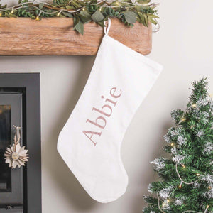 Personalised Gold Christmas Stocking Christmas Stocking Personalised Rose Gold Stocking Christmas Decoration - Amy Lucy