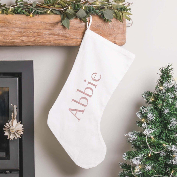 Personalised Gold Christmas Stocking Christmas Stocking Personalised Rose Gold Stocking Christmas Decoration - Amy Lucy