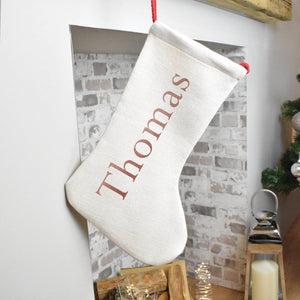 Personalised Gold Christmas Stocking Christmas Stocking Personalised Rose Gold Stocking Christmas Decoration - Amy Lucy