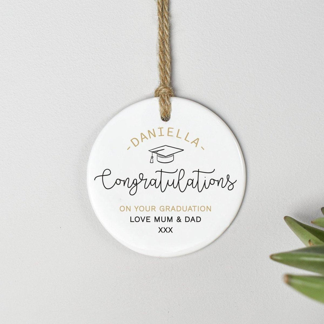 Personalised Graduation Bauble, Graduate Decoration, Congratulations Ornament, New Graduate Ornament, Graduation Gift, Hanging Ornament - Amy Lucy