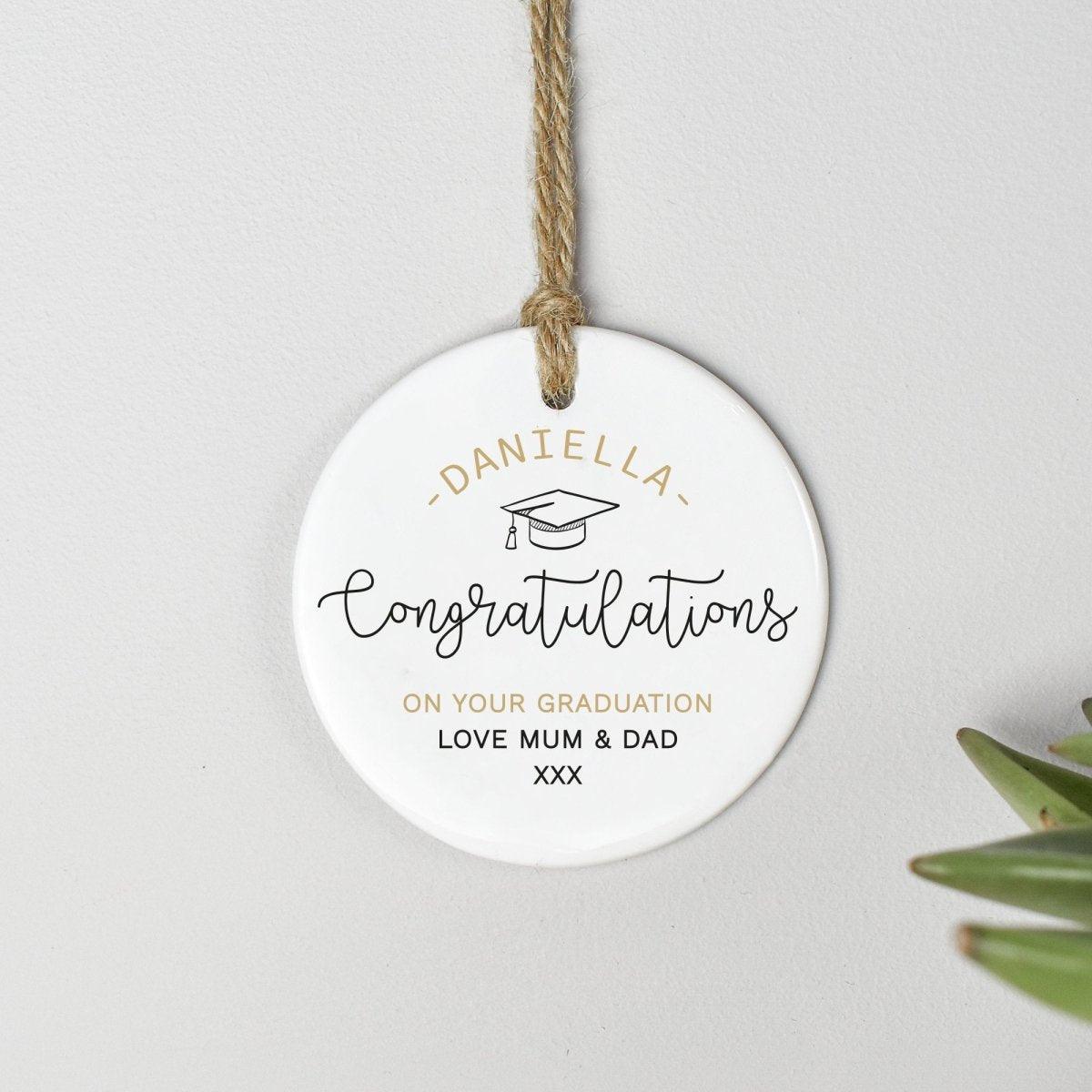 Personalised Graduation Bauble, Graduate Decoration, Congratulations Ornament, New Graduate Ornament, Graduation Gift, Hanging Ornament - Amy Lucy