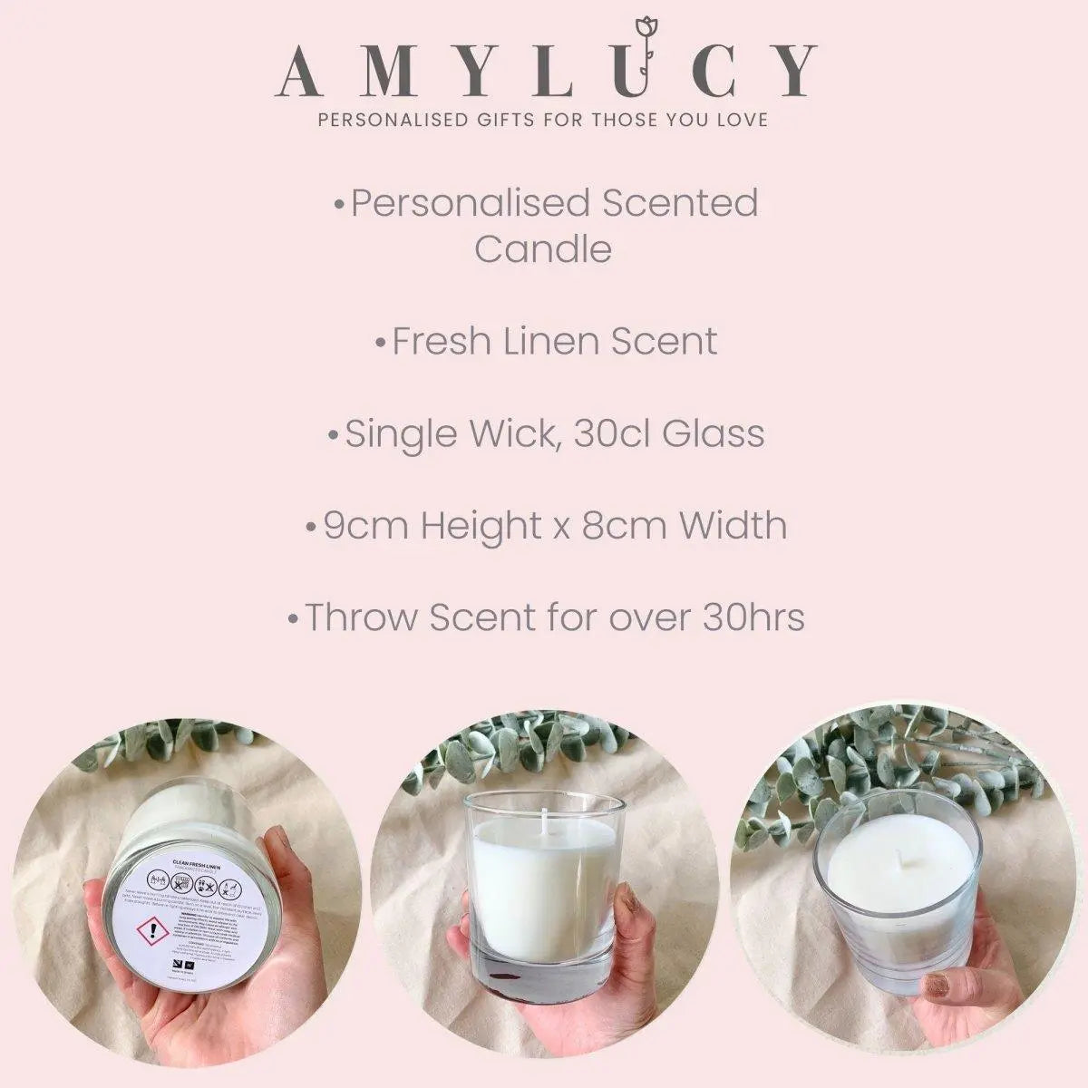 Personalised Graduation Candle Gift with gift presentation details