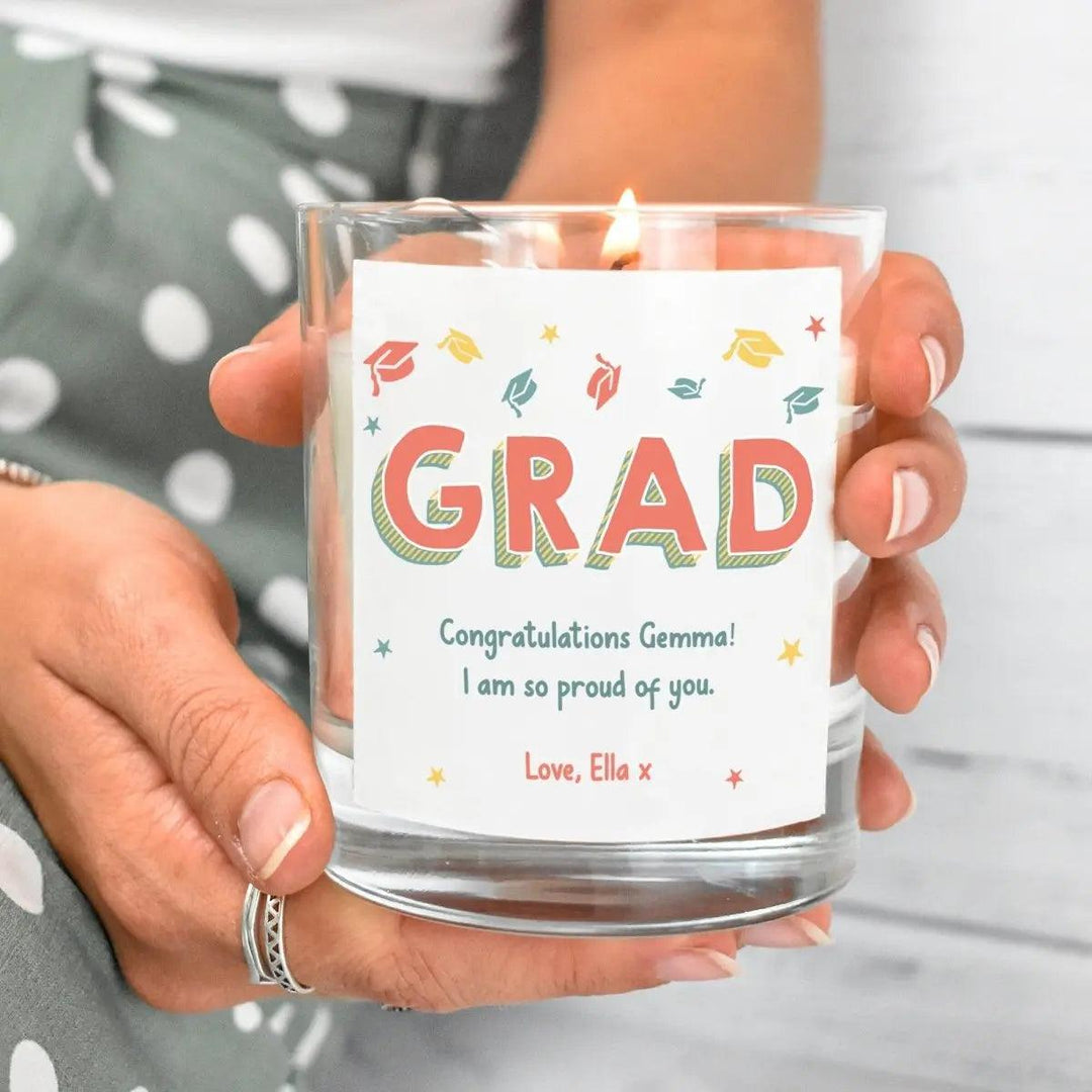 Personalised Graduation Candle, Graduation Gift, Graduation Gift for Her, Graduate Gifts, Custom Graduation Gift, Personalised Candle, Her - Amy Lucy