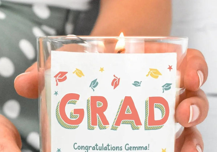 Personalised Graduation Candle, Graduation Gift, Graduation Gift for Her, Graduate Gifts, Custom Graduation Gift, Personalised Candle, Her - Amy Lucy