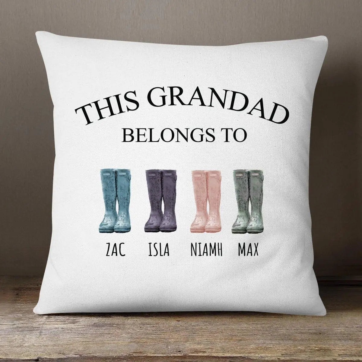 Personalised Grandad Belongs To Cushion, Fathers Day Gift, Gift For Grandad, Grand Children Fathers Day Gift, Dad Gift, Names, For Him - Amy Lucy