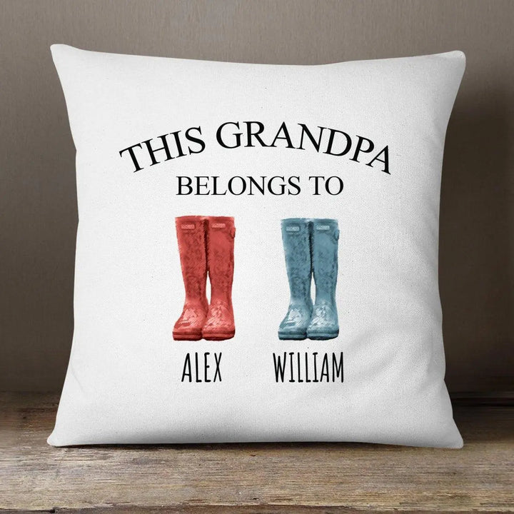 Personalised Grandad Belongs To Cushion, Fathers Day Gift, Gift For Grandad, Grand Children Fathers Day Gift, Dad Gift, Names, For Him - Amy Lucy