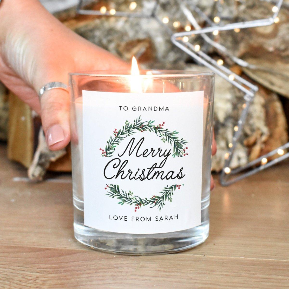 Personalised Grandma Christmas Candle, Nanny Christmas Gift, Nan Christmas Candle, Personalised Nan Gifts, Scented Candle, Christmas Gifts - Amy Lucy