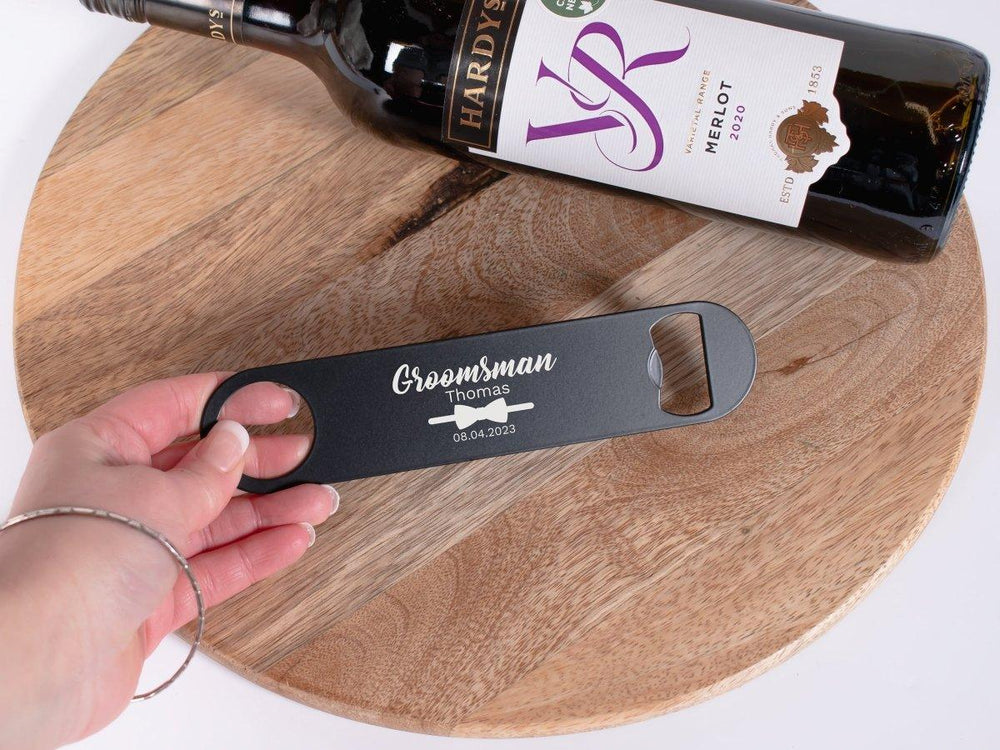 Personalised Groom Bar Blade, Groom To Be Gift, Wedding Groom Gift, Groomsman Bar Blade, Best Man Gift, Usher Gift, Bottle Opener, - Amy Lucy