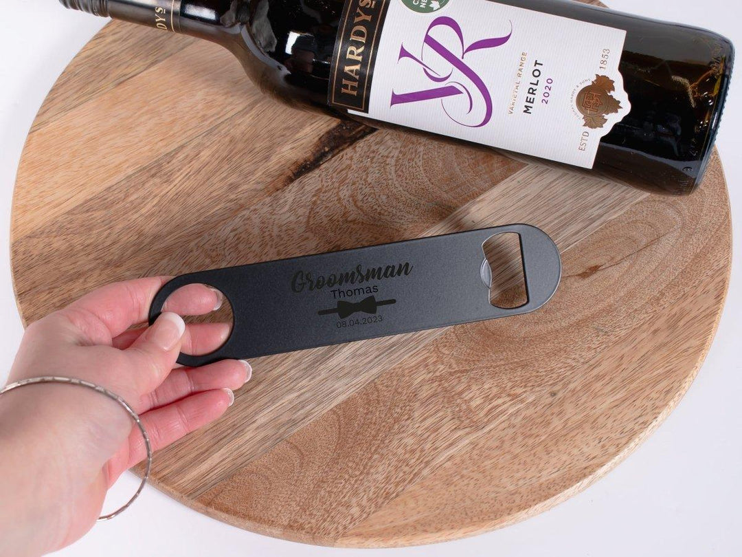 Personalised Groom Bar Blade, Groom To Be Gift, Wedding Groom Gift, Groomsman Bar Blade, Best Man Gift, Usher Gift, Bottle Opener, - Amy Lucy