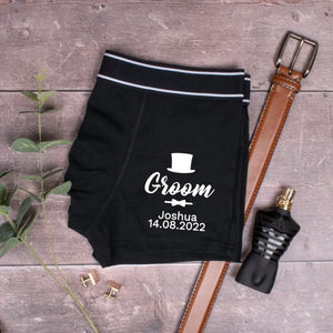 Personalised Groomsman Boxer Shorts, Groom Boxer Shorts, Groom Pants, Groom Boxers, Groom Attire, Groom Underwear, Groomsman Gift, Briefs - Amy Lucy