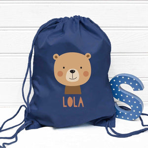 Personalised Gym Bag Kids, Boys Bear Gym Bag, Boys Drawstring Bag, School Bag, Bear School PE Bag, Bear Pump Bag, Nursery - Amy Lucy