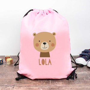 Personalised Gym Bag Kids, Boys Bear Gym Bag, Boys Drawstring Bag, School Bag, Bear School PE Bag, Bear Pump Bag, Nursery - Amy Lucy