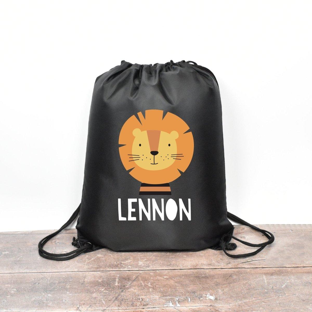 Personalised Gym Bag Kids, Boys Lion Gym Bag, Boys Drawstring Bag, School Bag, Lion School PE Bag, Lion Pump Bag, Personalised Nursery Bag - Amy Lucy