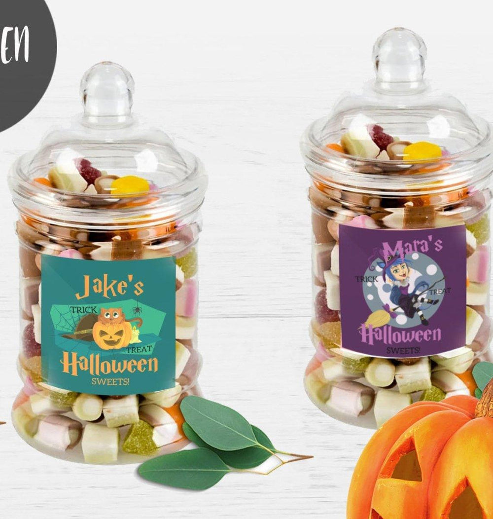 Personalised Halloween Sweet Jars, Pumpkin Sweet Jars, Halloween Treats, Halloween Gifts, Halloween Party Favour, Treats, Halloween Sweets, - Amy Lucy