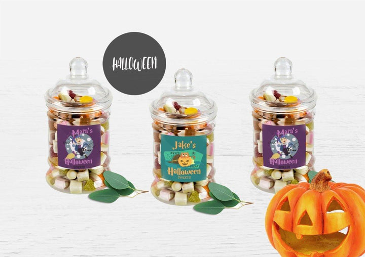 Personalised Halloween Sweet Jars, Pumpkin Sweet Jars, Halloween Treats, Halloween Gifts, Halloween Party Favour, Treats, Halloween Sweets, - Amy Lucy