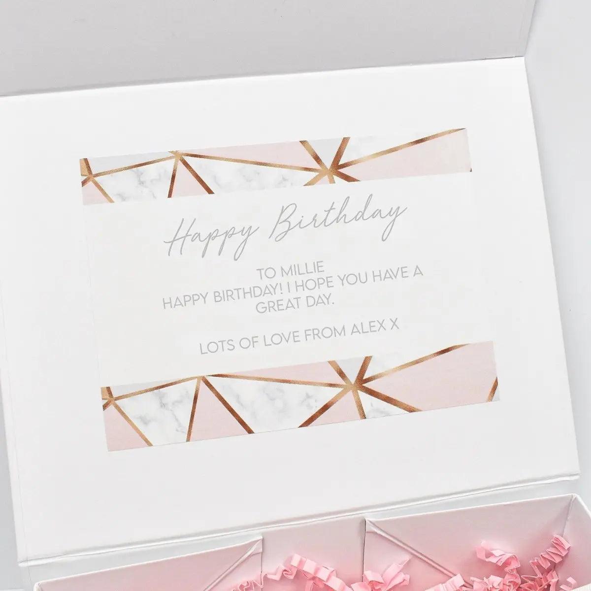 Personalised Happy Birthday Gift Box Filled, Rose Gold Best Friend Gift Box, Beauty Filled Gift Boxes, Thinking of You, Happy Birthday - Amy Lucy