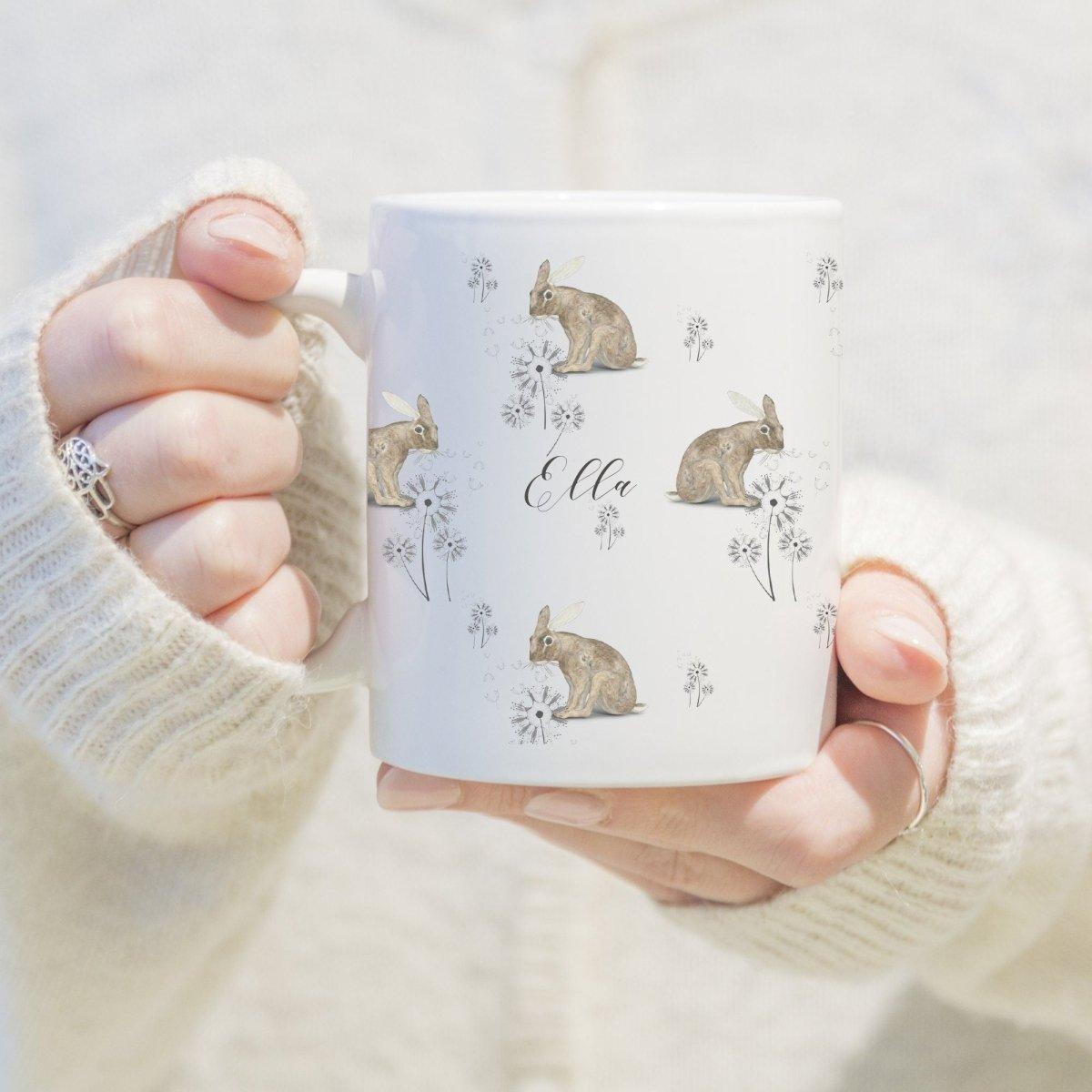 Personalised Hare Mug, Easter Mug, Easter Teacher Gifts, Easter Gifts for Her, Easter Rabbit Gift, Rabbit Mug, Rabbit Gifts, Country Theme - Amy Lucy
