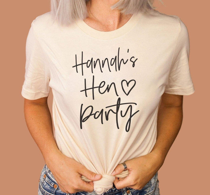 Personalised Hen Party T-shirt, Bachelorette T-shirts, Organic Hen Party Tops, Bride To Be Tops, Bride Tribe Tops, Bridesmaid Tops, Maid - Amy Lucy