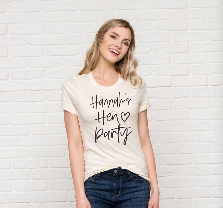 Personalised Hen Party T-shirt, Bachelorette T-shirts, Organic Hen Party Tops, Bride To Be Tops, Bride Tribe Tops, Bridesmaid Tops, Maid - Amy Lucy