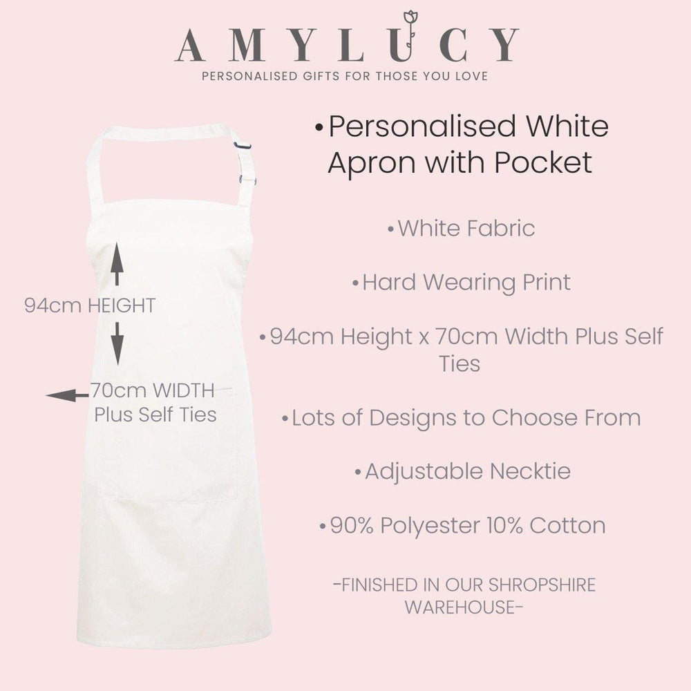 Personalised Initial Apron, Rose Gold Baking Gift, Watercolour Flowers Apron Cooking Gift, Initial Gift for Her, Custom Made, Your Words - Amy Lucy