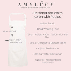 Personalised Initial Apron, Rose Gold Baking Gift, Watercolour Flowers Apron Cooking Gift, Initial Gift for Her, Custom Made, Your Words - Amy Lucy