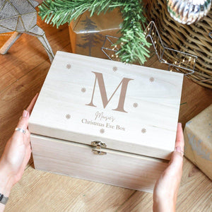 Personalised Initial Christmas Eve Box, Engraved Christmas Eve Box, Kids Christmas Eve Storage, Xmas Gift Box, Wooden Box, Initial Gifts - Amy Lucy