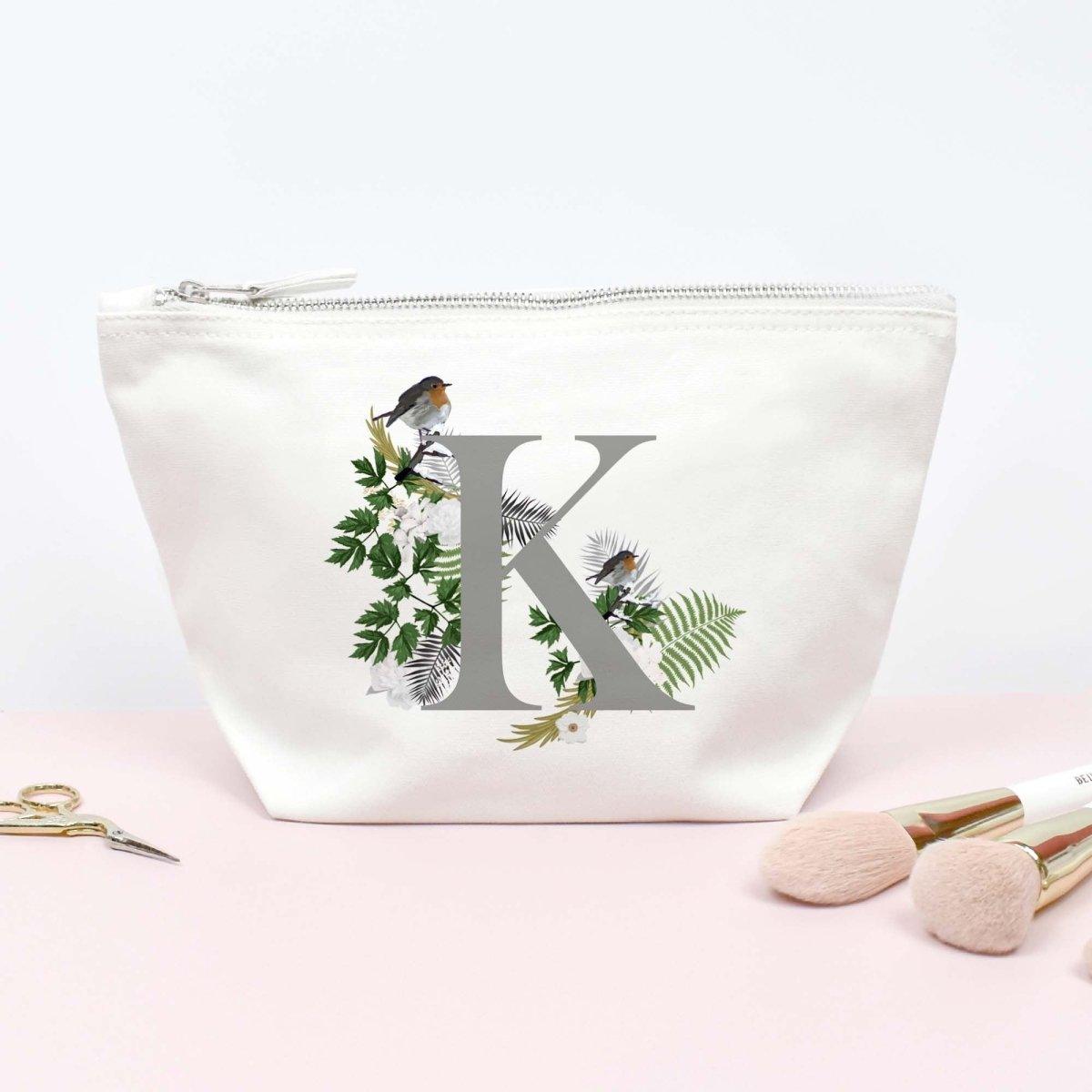 Personalised Initial Makeup Bag, Girl Gift Makeup Bag, Cosmetic Bags, Makeup Gift, Teen Gift, Stocking Filler, Period Bag, Robin Gift, - Amy Lucy