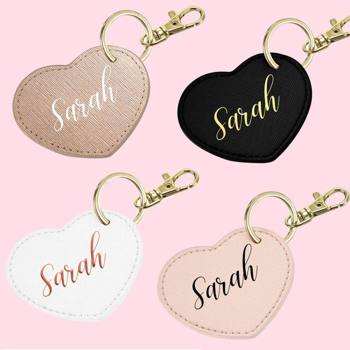 Personalised Keyring, Bridesmaid Gift, Personalised Heart Keyring, Maid of Honour Gift, Hen Party Gift, Heart Keyring, Keyring, Vegan - Amy Lucy