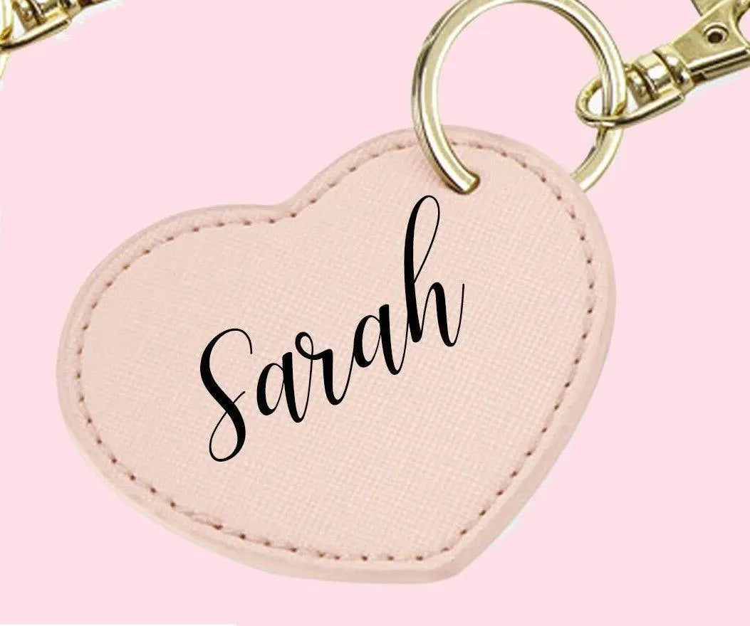 Personalised Keyring, Bridesmaid Gift, Personalised Heart Keyring, Maid of Honour Gift, Hen Party Gift, Heart Keyring, Keyring, Vegan - Amy Lucy