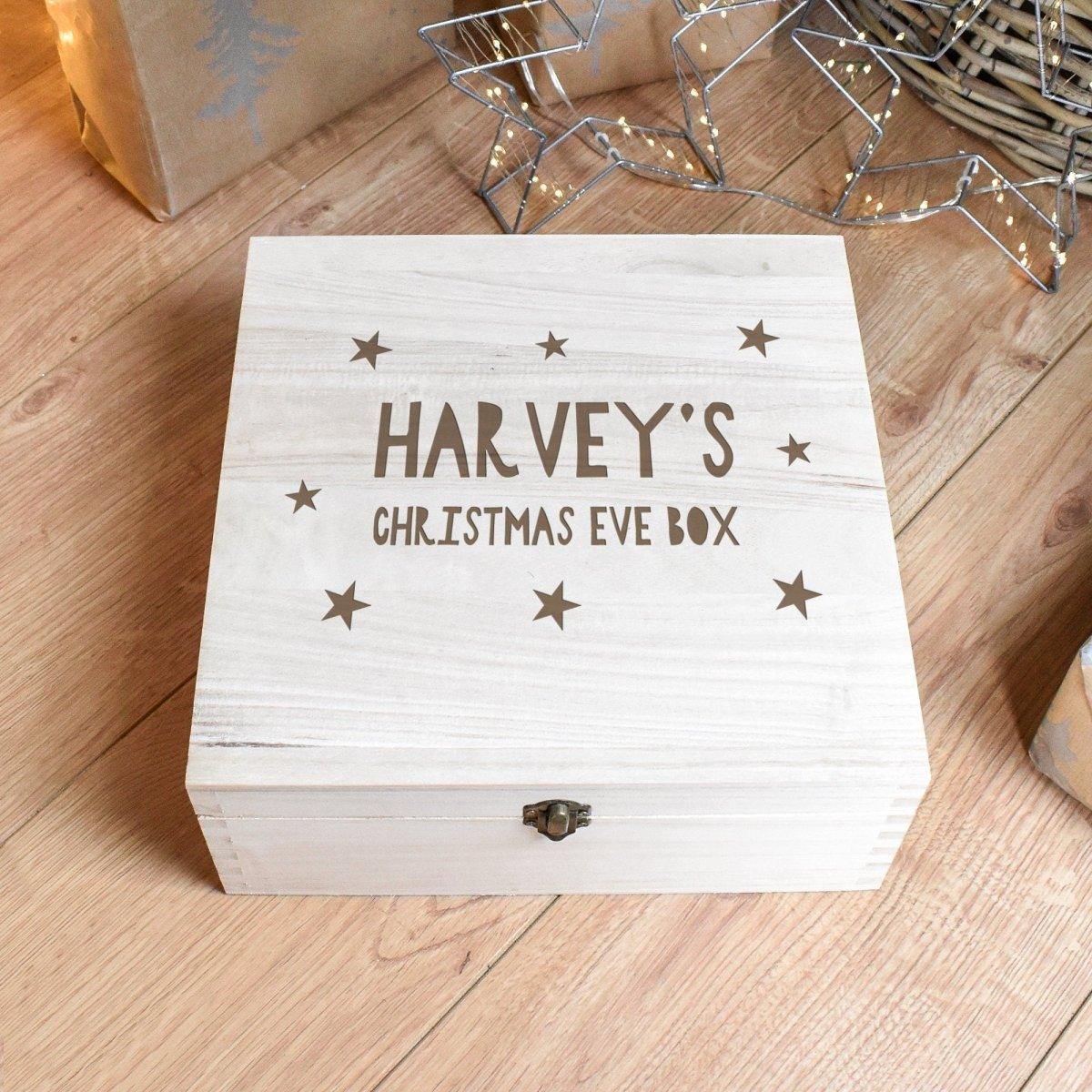 Personalised Kids Christmas Eve Box, Christmas Eve Wood Box, Kids Christmas Eve Crate, Child Xmas Box, Wooden Crate, Engraved Box, Xmas Box - Amy Lucy