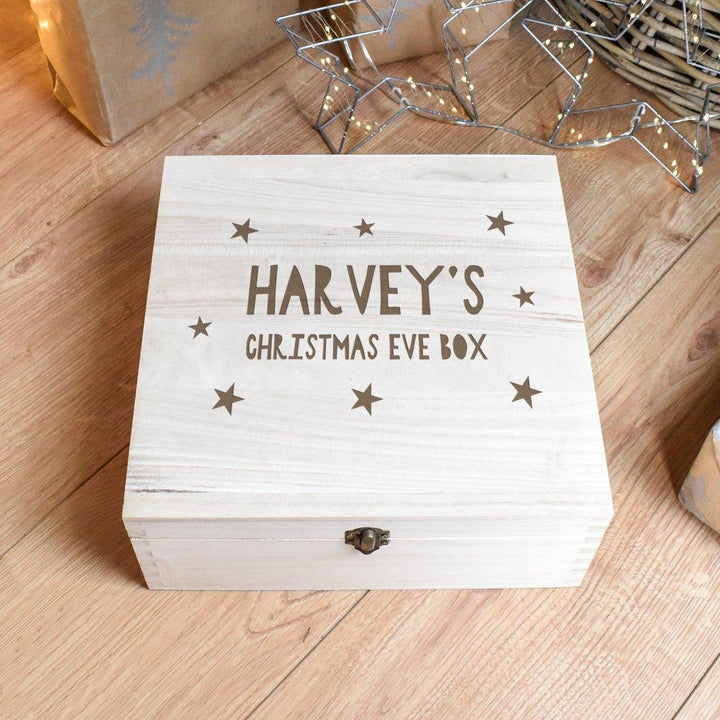 Personalised Kids Christmas Eve Box, Christmas Eve Wood Box, Kids Christmas Eve Crate, Child Xmas Box, Wooden Crate, Engraved Box, Xmas Box - Amy Lucy