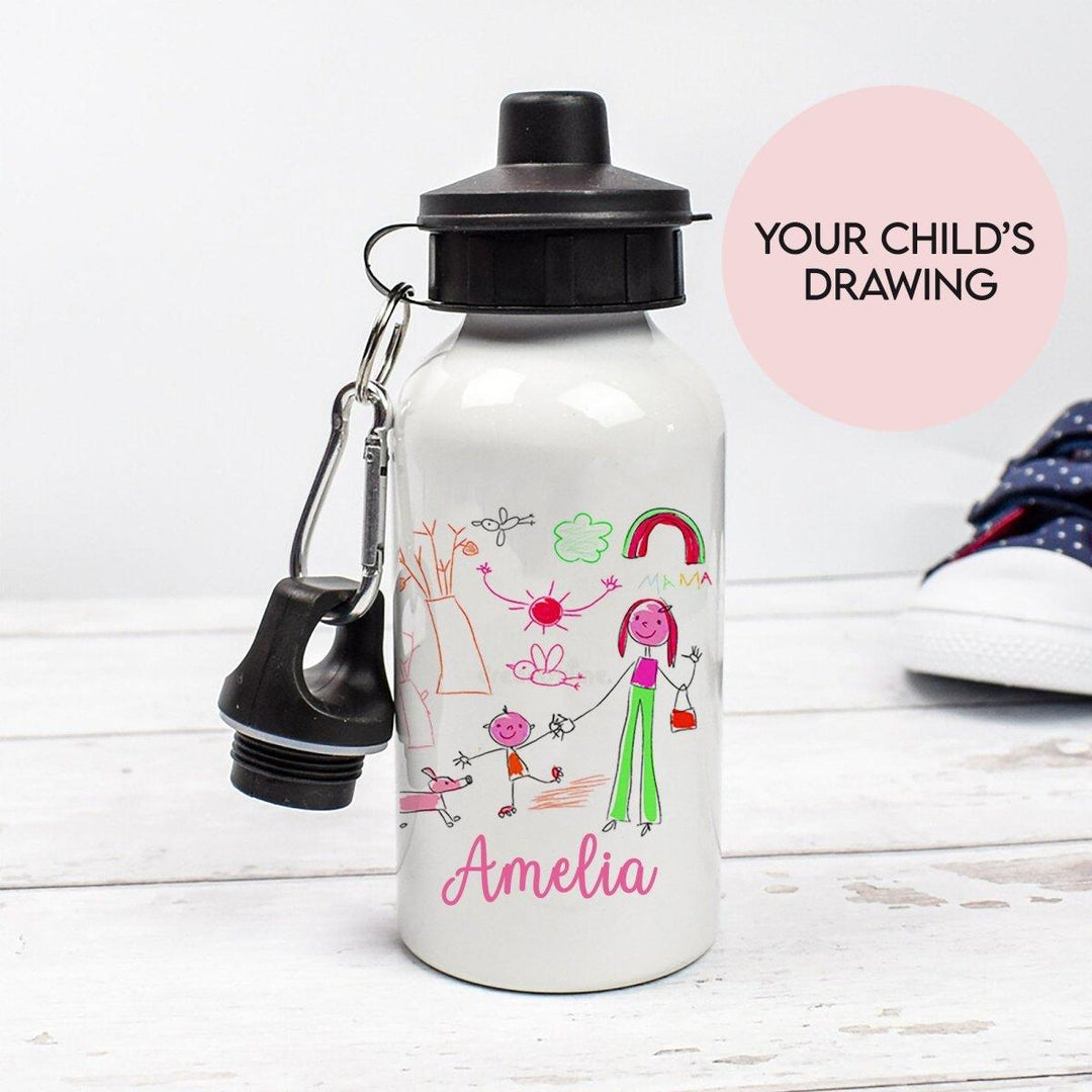 Personalised Kids Water Bottle, Kids Drawing Sports Bottle, Child Own Drawing Drinks Bottle, Nursery Bottle, School Drink Bottle - Amy Lucy