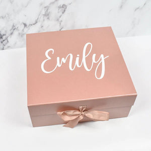 Personalised Large Gift Box, Empty Gift Box, Birthday Large Gift Box, Happy Birthday Gift Box, Birthday Hamper, Rose Gold, Big Gift Box - Amy Lucy