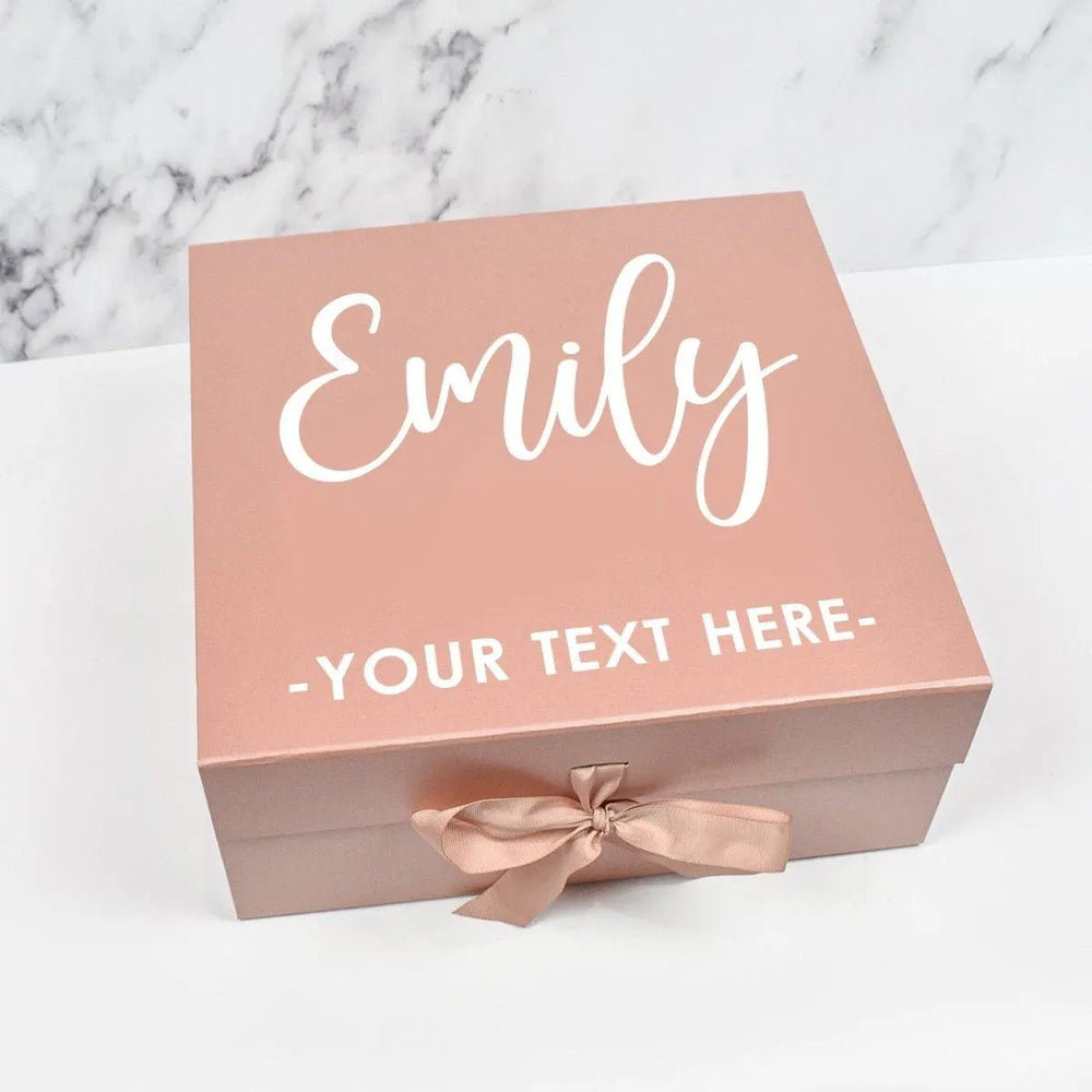 Personalised Large Gift Box, Empty Gift Box, Birthday Large Gift Box, Happy Birthday Gift Box, Birthday Hamper, Rose Gold, Big Gift Box - Amy Lucy