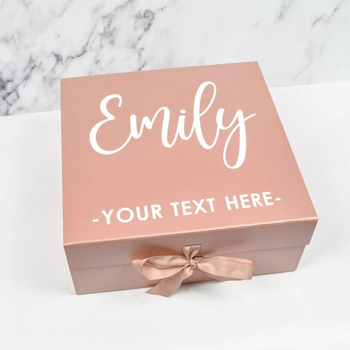 Personalised Large Gift Box, Empty Gift Box, Birthday Large Gift Box, Happy Birthday Gift Box, Birthday Hamper, Rose Gold, Big Gift Box - Amy Lucy