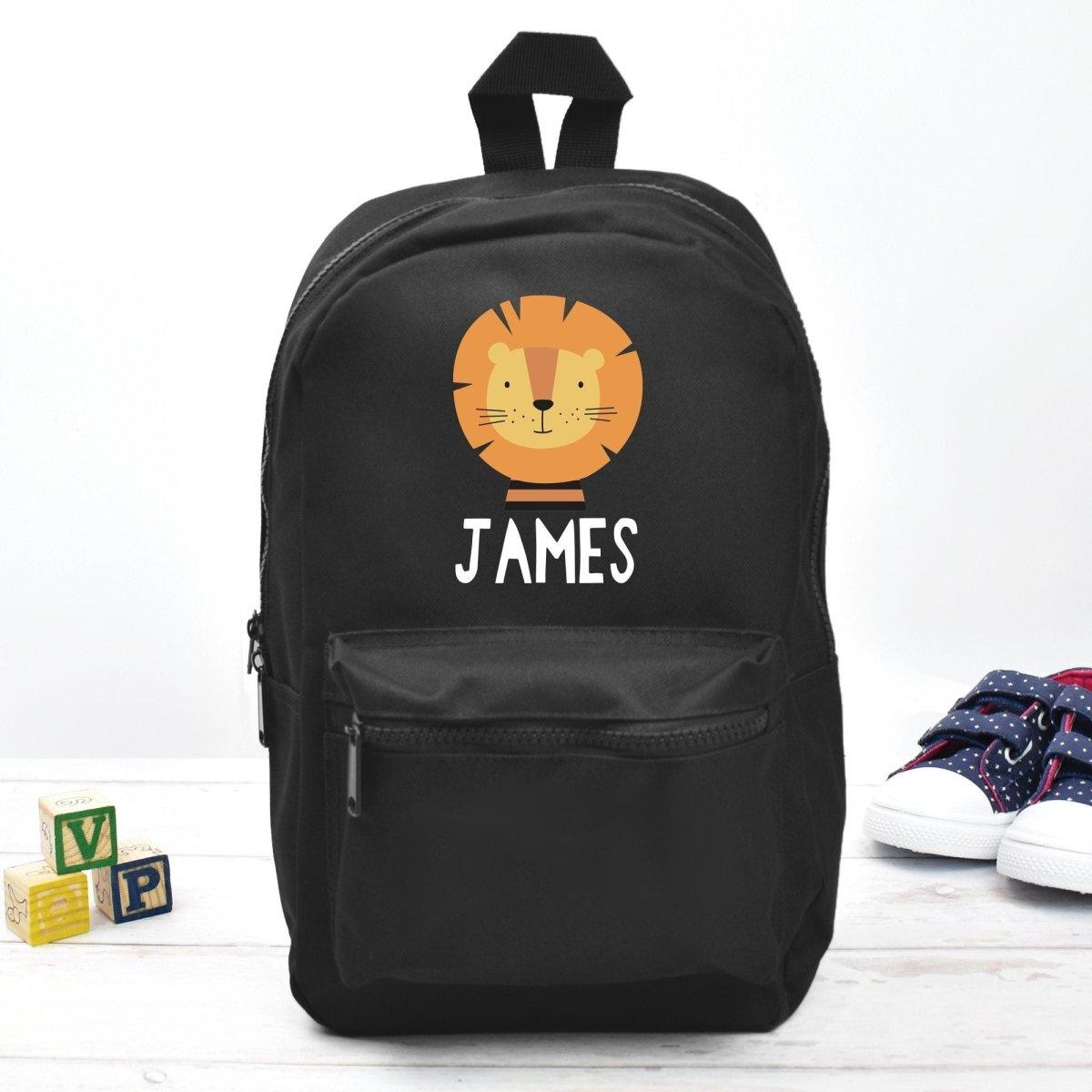 Personalised Lion Backpack, Lion School Bag, Kids Animal Rucksack, Boys School Backpack, Children Student Backpack, Unisex Backpack, Lion - Amy Lucy