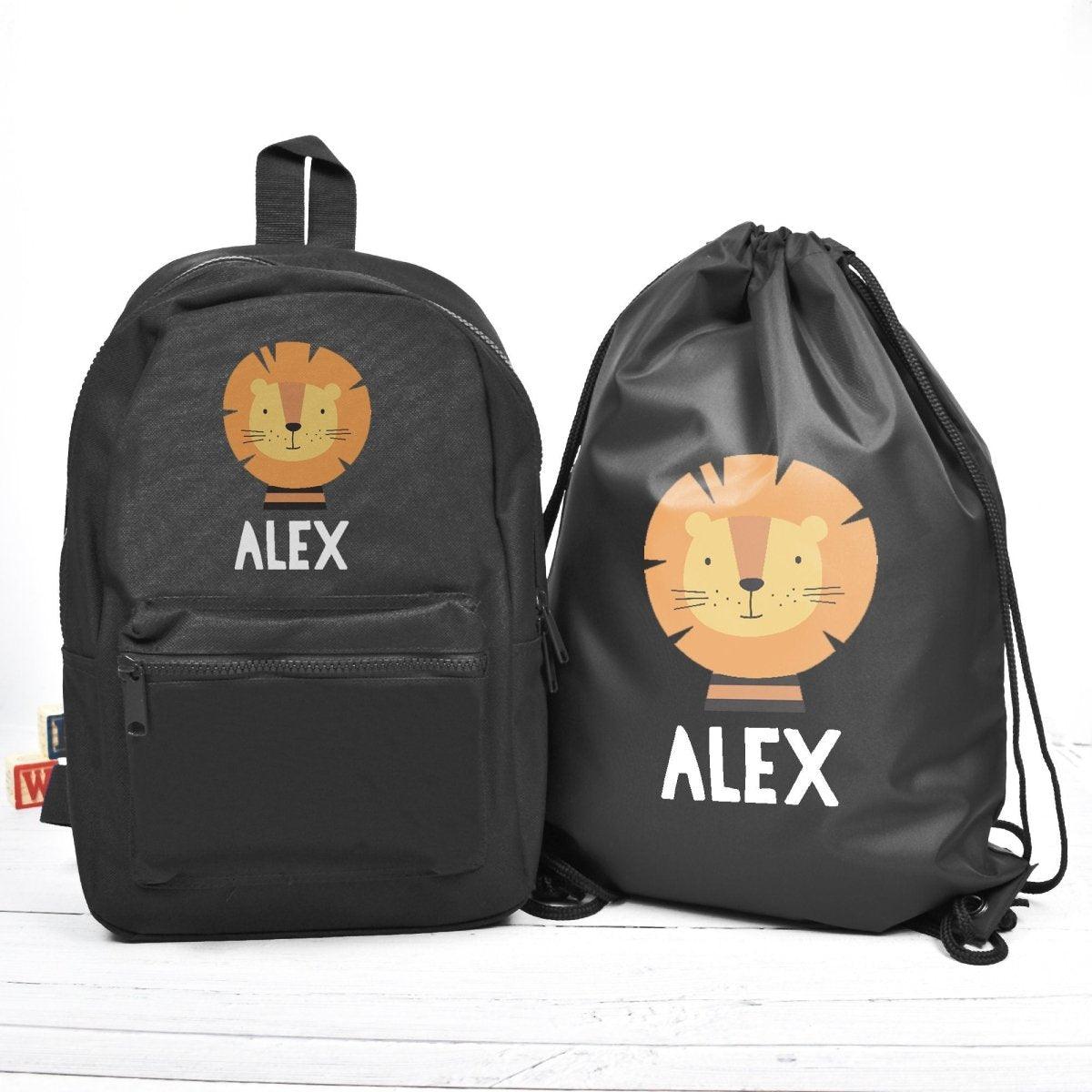 Personalised Lion Backpack, Lion School Bag, Kids Animal Rucksack, Boys School Backpack, Children Student Backpack, Unisex Backpack, Lion - Amy Lucy